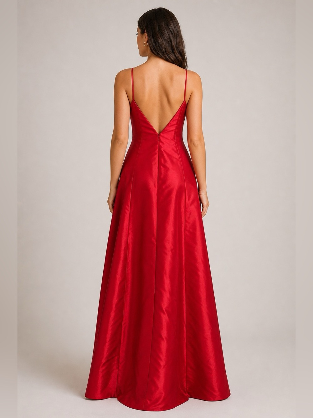 NWT Vintage Lauren Ralph Lauren Red Silk Formal Evening Gown Prom Dress Size 8 - Picture 2 of 16